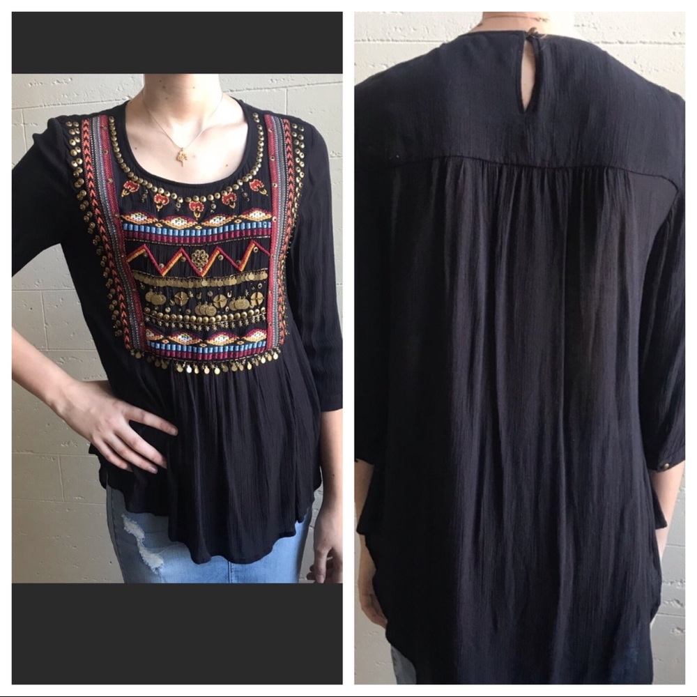 Black  Anthropologie Blouse